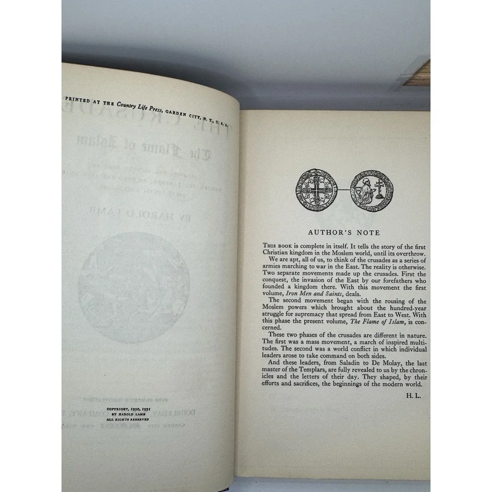 The Crusades The Flame of Islam by Harold Lamb Vintage 1931 HC